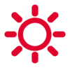 Minimal Red Sunburst Icon