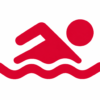 Minimal Red Swimmer Icon